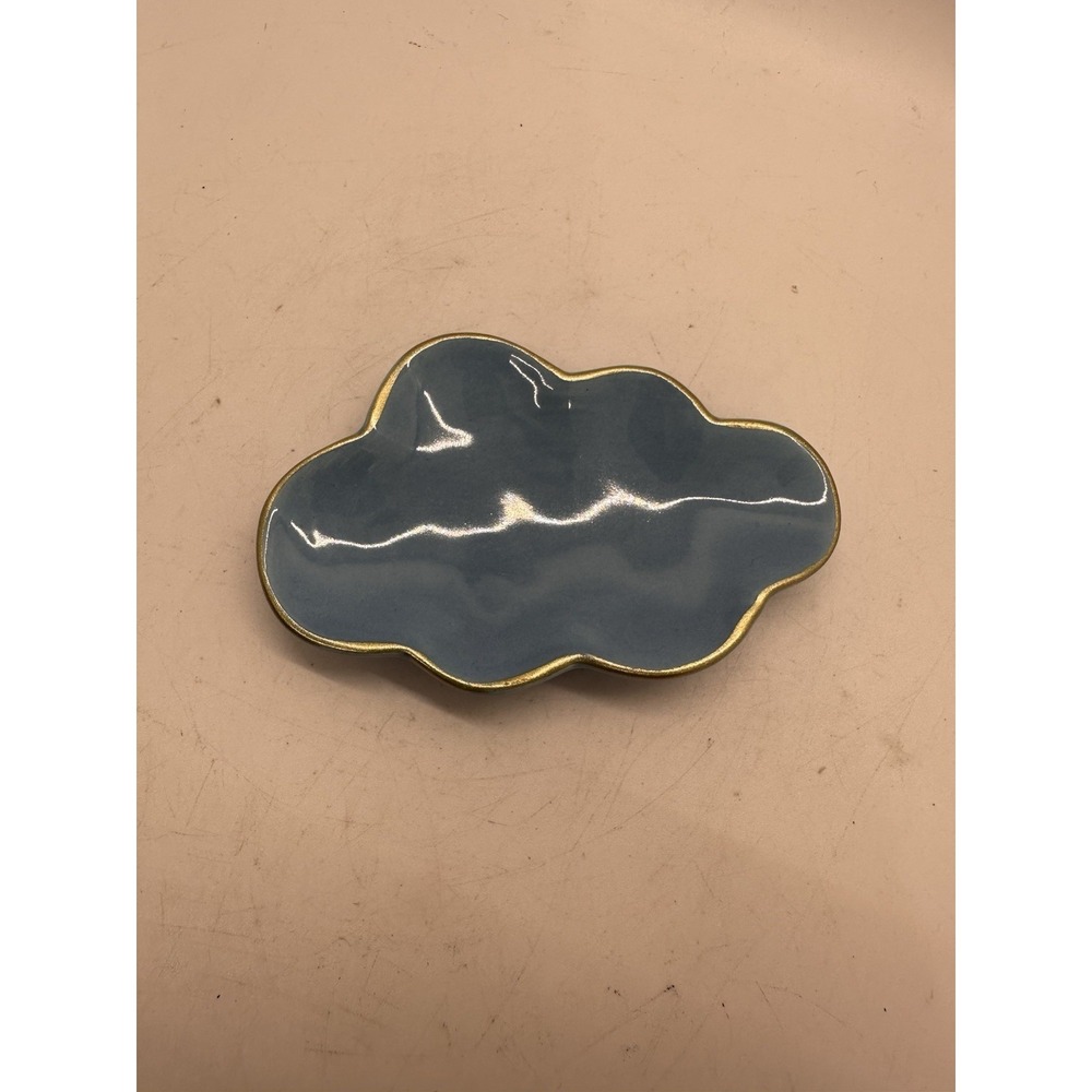 Target Bullseye Playground 2025 Blue Ceramic Cloud Trinket Dish With Gold Trim